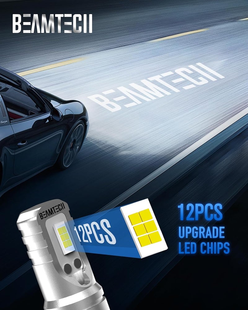 BEAMTECH H3 Fog Light Bulbs,6500K White 1:1 Size 3200 Lumens Extremely Super Bright Non-Polarity of 2 - Image 4