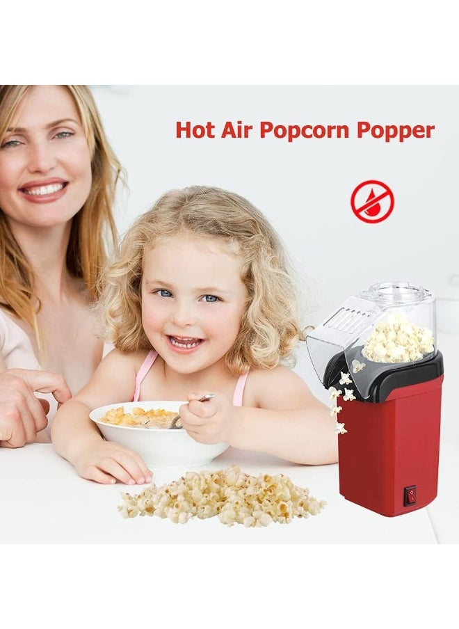 Popcorn Popper, Anself Mini Popcorn Popper Hot Air Popcorn Machine Corn Kernel Air Popper Compact Electric Popcorn Maker With Measuring Spoon (No Oil Required)