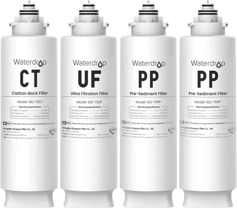 Waterdrop 2TSPP, TSUF, TSCT Under Sink Water Filter, Replacement for Waterdrop TSU Ultra-Filtration Under Sink Water Filter System - Image 1