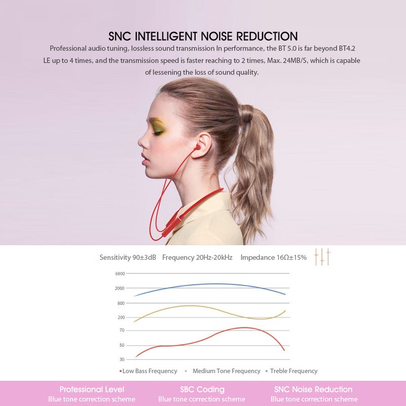 Lenovo HE05 Wireless BT5.0 Sports Sweatproof Neckband Magnetic Earbuds With Mic Black - Image 4