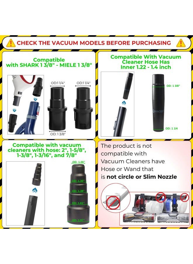 GHAMADE for Shark Navigator NV360 NV356E NV352 NV350 NV355 Vacuum: Hardwood Floor Brush Head, Horsehair Dust Brush Attachment plus Vacuum Extension Wands (for Shark Navigator NV360 NV356E NV352 NV350 NV355) - Image 2