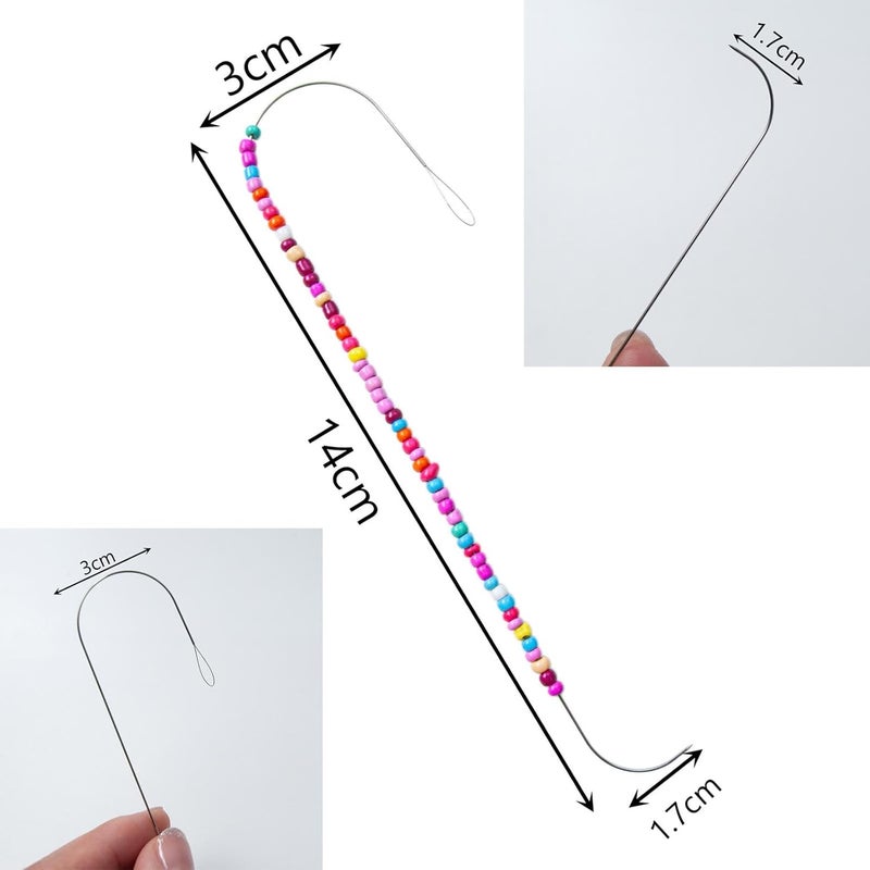 LOOM TREE 5Pcs Large Eye Beading Needles 14cm for Glass Beads Bracelet Necklace Making - Image 3