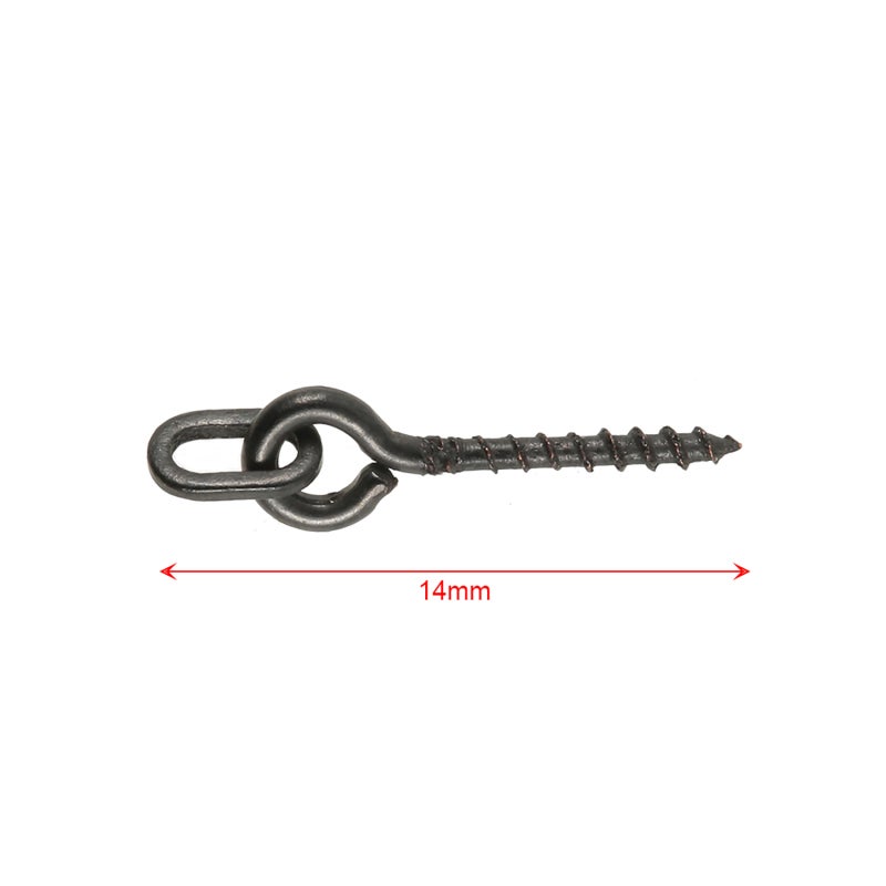 COONOR 100pcs 14mm Boilies Bait Screws with Oval Link Loops Swivel Carp Fishing Terminal Rig Pop Ups Tackle - Image 2