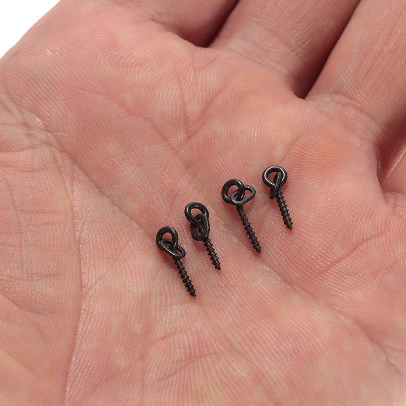 COONOR 100pcs 14mm Boilies Bait Screws with Oval Link Loops Swivel Carp Fishing Terminal Rig Pop Ups Tackle - Image 3