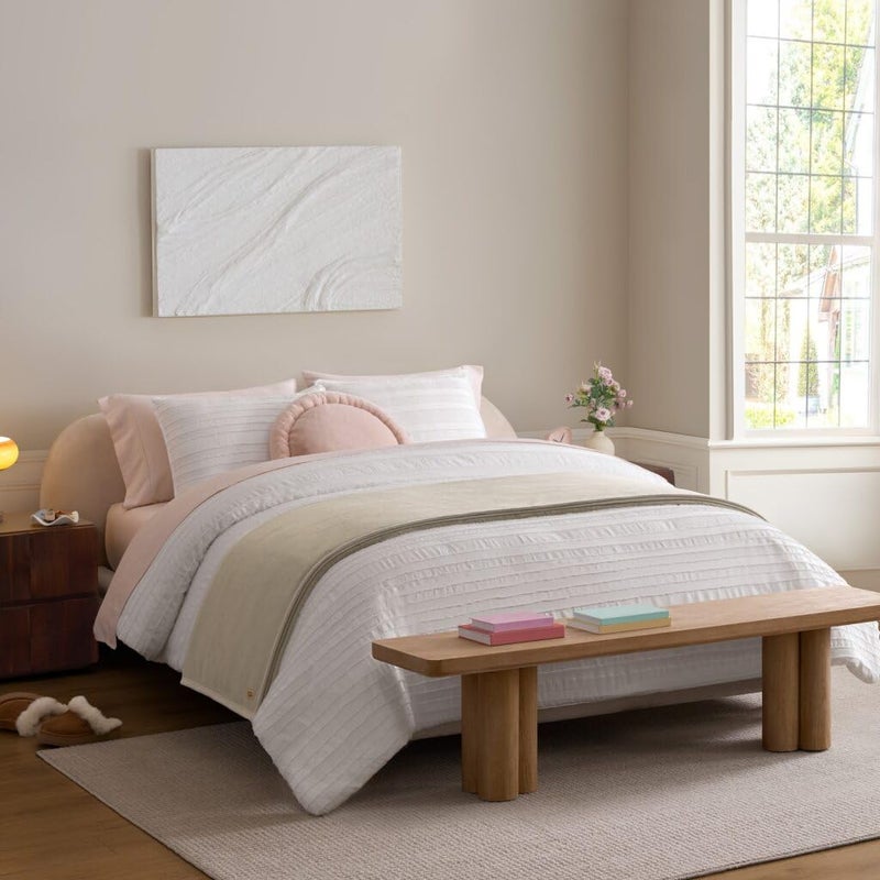 UGG Coco Fleece Blanket for Bed Queen Size â€“ Luxury Cozy Room Decor, Soft Warm Winter Bedding, Heavy Blanket & Queen Blanket for Bed, Gifts for Teens and Women â€“ Cream, Shoreline - Image 2