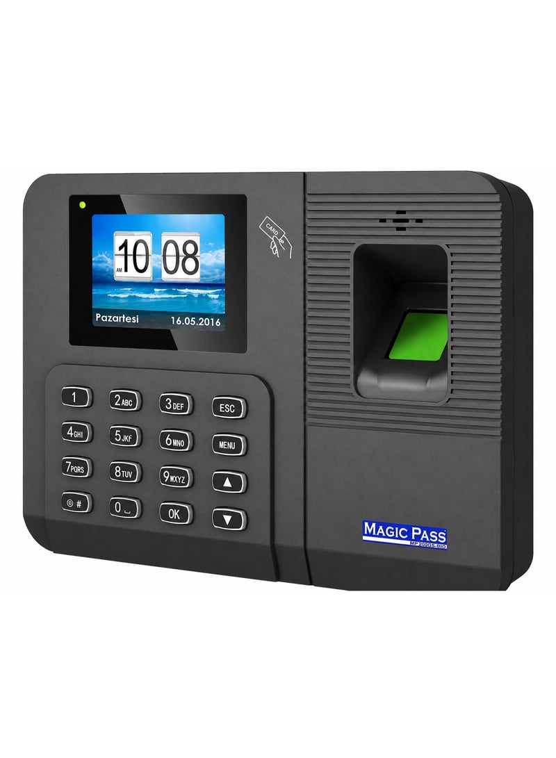 MAJIK Magic Pass MP-20656 Fingerprint, Card & Password Time Attendance Machine with 2.4 Inch TFT Screen & TCP/IP - Image 1