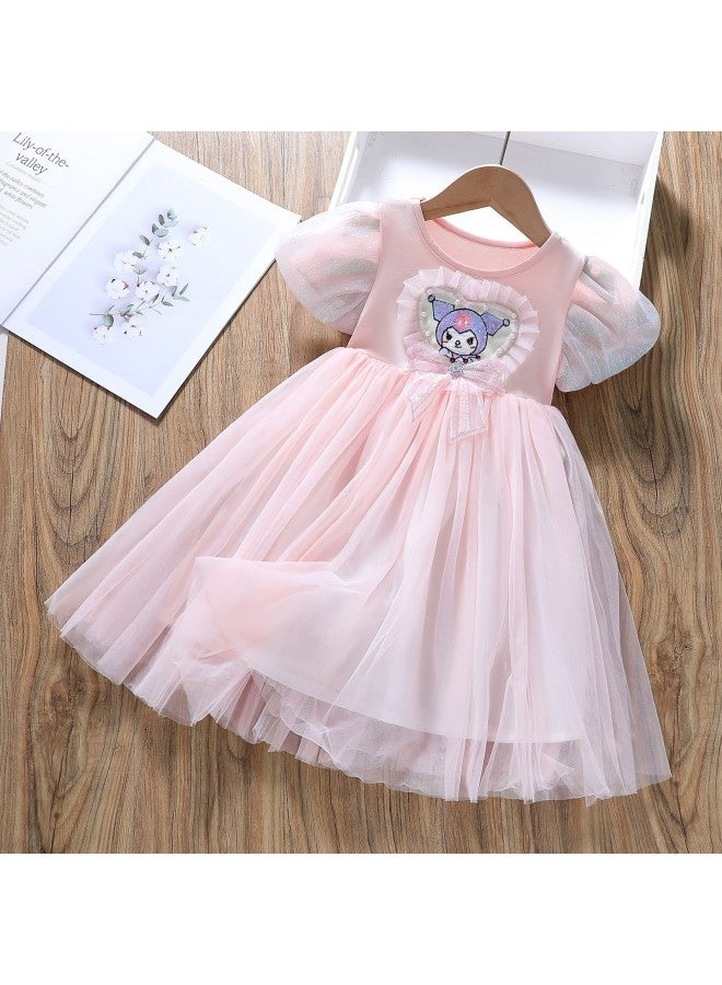 Girls' Dress Summer New Style Baby Girl Summer Dress Children's Princess Dress Thin Kuromi Tulle Dress