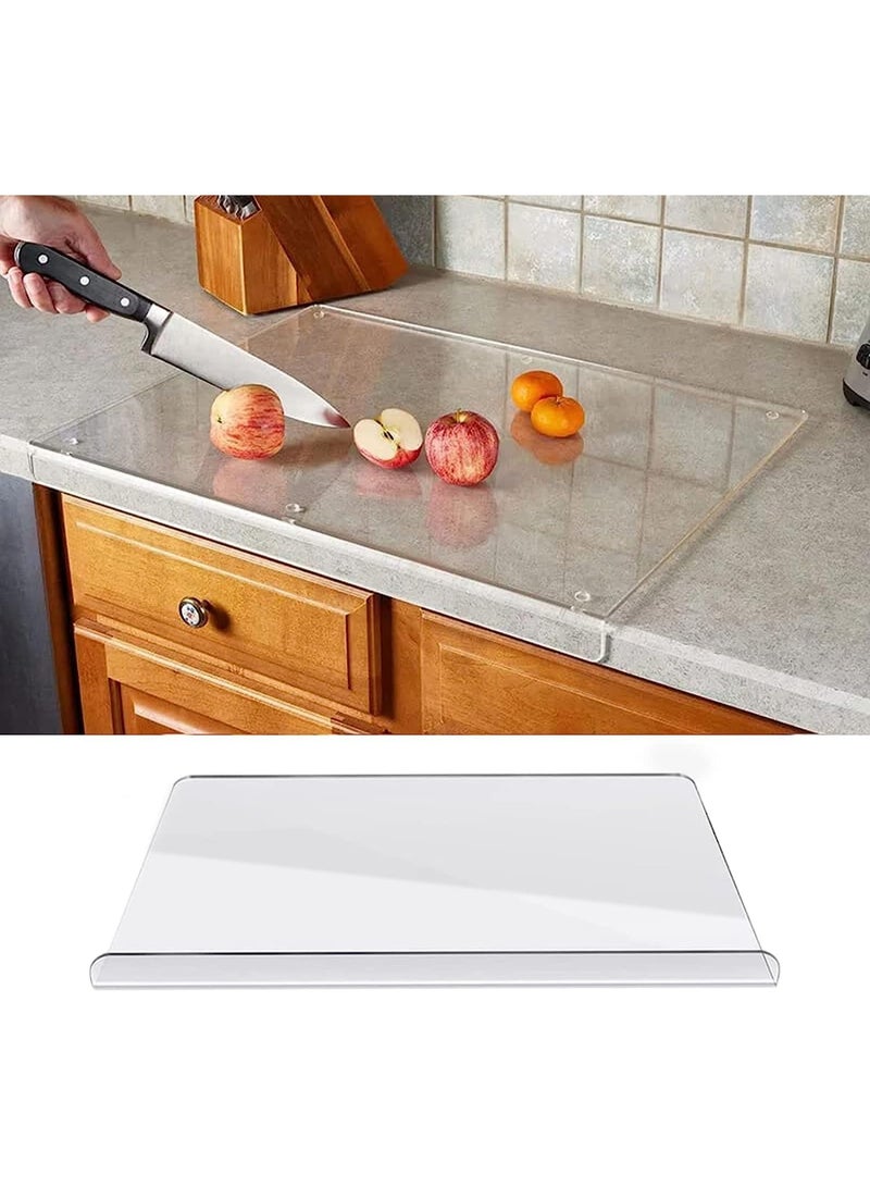 Beauenty Arabest Acrylic Cutting Board, Non-Slip Counter Protector with Raised Lip, Clear Kitchen Chopping Board for Home/Restaurant, Dishwasher-Safe (60x45cm) - Image 1