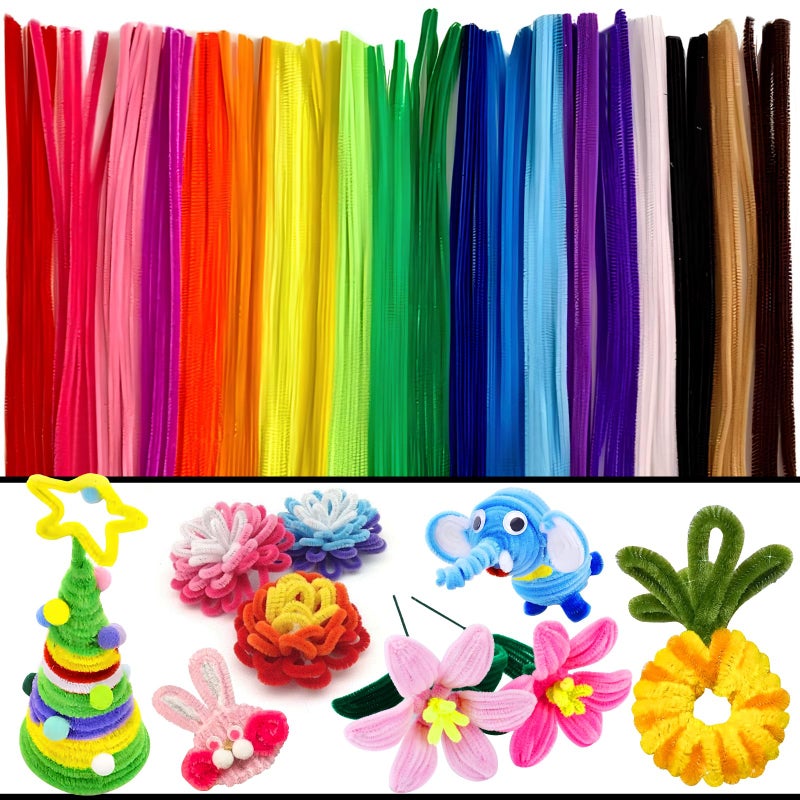 MITINU 400pcs Pipe Cleaners for Crafts 20 Assorted Color, Pipe Cleaner Chenille Stems, for Craft Supplies DIY Arts & Crafts Christmas Decoration(12inch x 7mm) - Image 1
