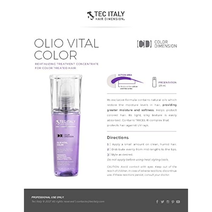 Tec Italy Styling Color Protection - Balsami Presto & Olio Vital Color - Image 5