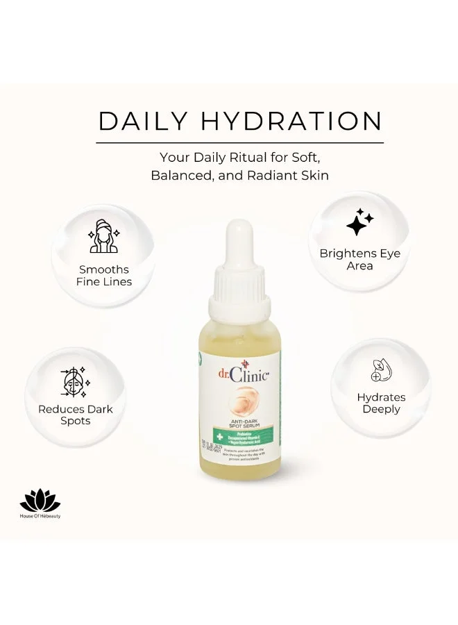 dr.Clinic DR. CLINIC | Anti-Dark Spot Serum | Brightening & Pigmentation Corrector | Enriched with Alpha-Arbutin, Hyaluronic Acid & Liposomal Vitamin C | For All Skin Types | 30 ml
