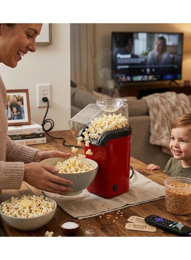 1200W Hot Air Popcorn Maker Machine Oil Free Electric Popcorn Popper Fast 3 Minute One Touch Operation for Home Use - Image 3