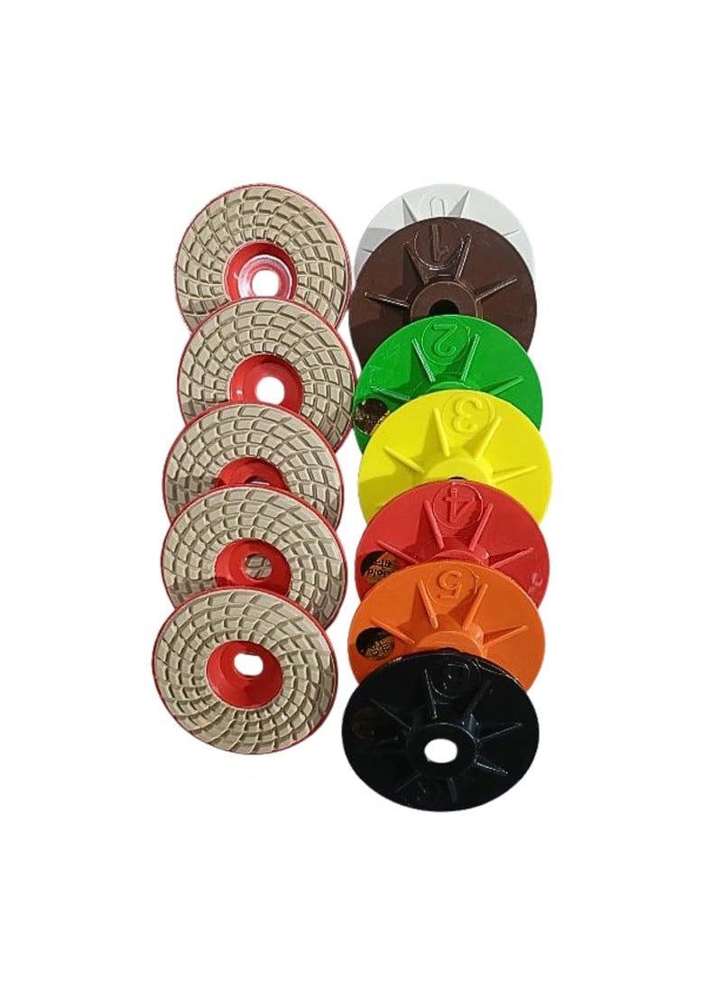 pioneerabrasive Pioneer Abbrasive Diamond Polishing Pads Pioneer Abbrasive PD Pad Set for Marble Granite Stone Polishing 4 Inch 7 Pcs Angle Grinder PD Pads for Polishing and Grinding  - Image 3