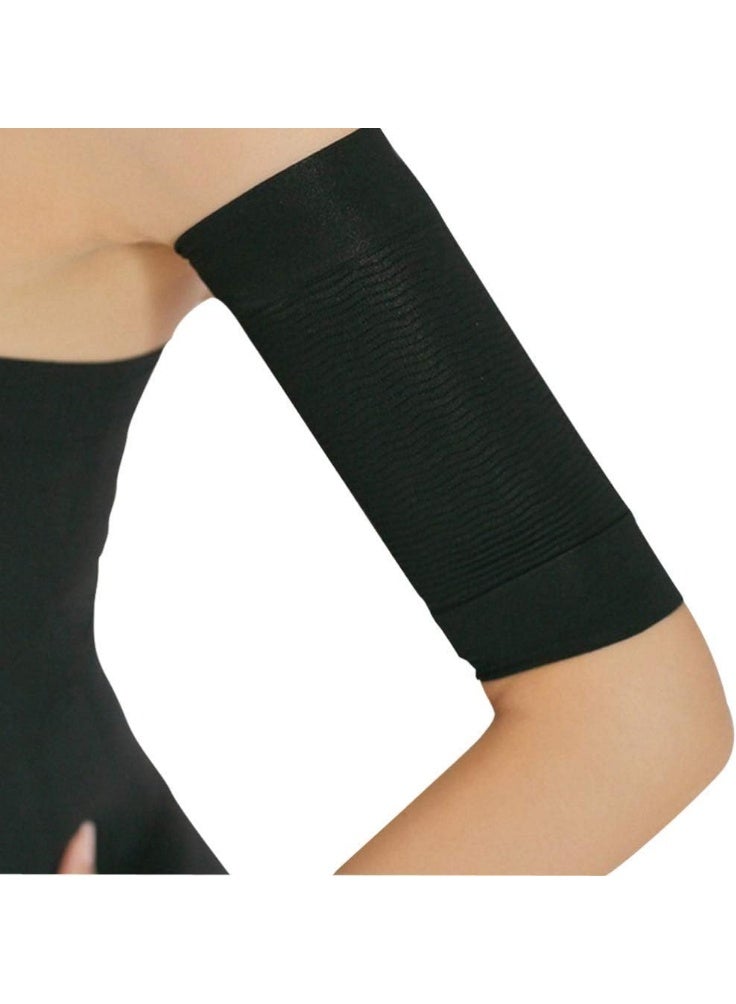 2pc Arm Sleeves Improve Shaper Sleeve Protective Upper Arms Shaper Sleeve for Sports Fitness (Black) - Image 1