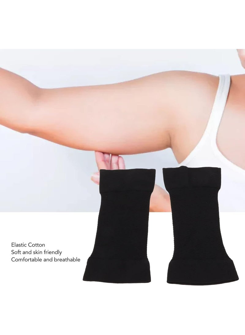 2pc Arm Sleeves Improve Shaper Sleeve Protective Upper Arms Shaper Sleeve for Sports Fitness (Black) - Image 5