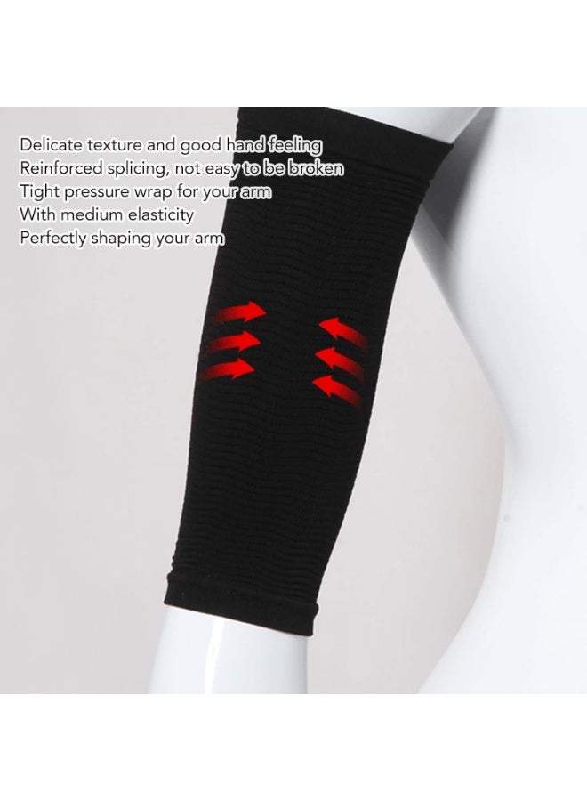 2pc Arm Sleeves Improve Shaper Sleeve Protective Upper Arms Shaper Sleeve for Sports Fitness (Black) - Image 3