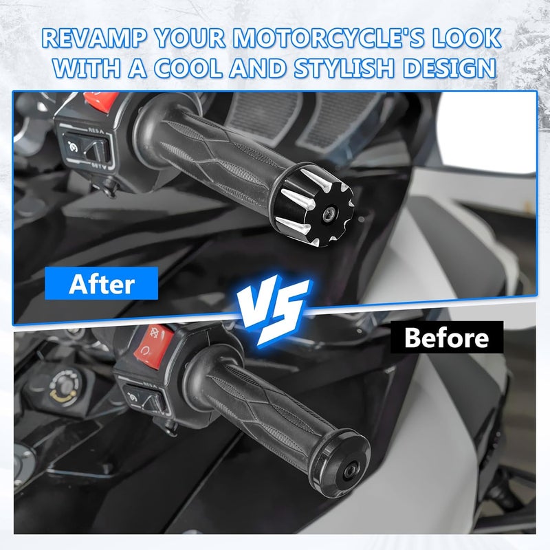 BAKAFOH Aluminum Bar End Caps for Can Am Spyder F3 RT ST 2015-2023, RT-L 2012-2023 Motorcycle Handlebar Grips - Image 3
