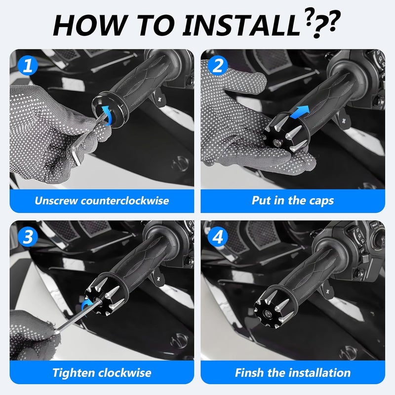 BAKAFOH Aluminum Bar End Caps for Can Am Spyder F3 RT ST 2015-2023, RT-L 2012-2023 Motorcycle Handlebar Grips - Image 5