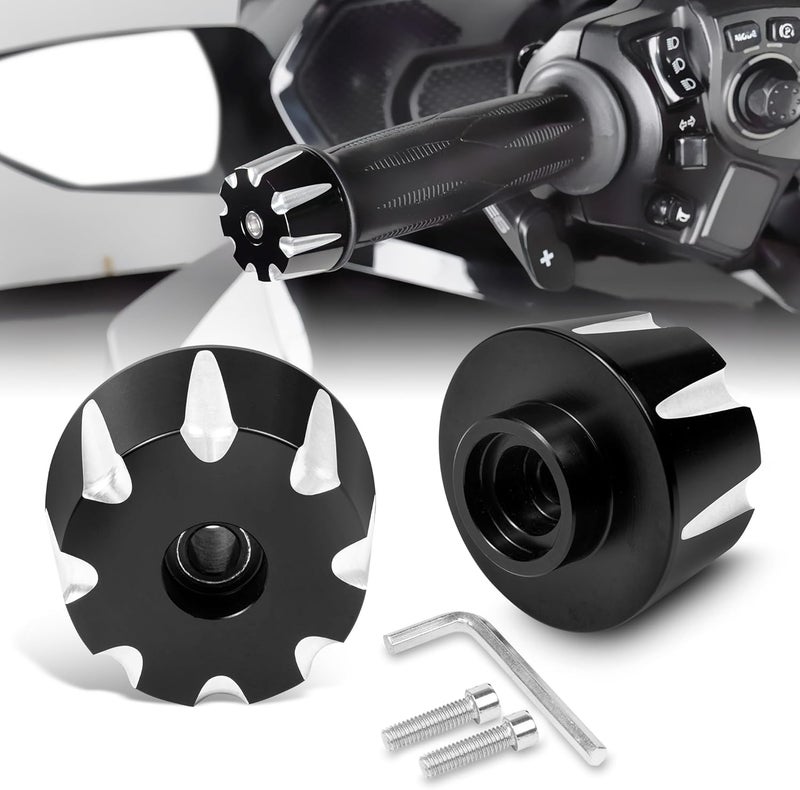 BAKAFOH Aluminum Bar End Caps for Can Am Spyder F3 RT ST 2015-2023, RT-L 2012-2023 Motorcycle Handlebar Grips - Image 1