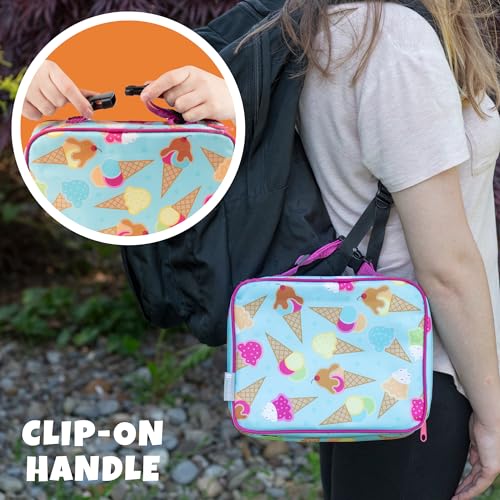 Bentology Insulated Lunch Bag for Kids & Adults- Reusable Thermal Sleeve w Clip on Handle- Easy to Clean Water-Resistant Lunchbox Tote- Mini Cooler Bag for Work School, Picnic, Daycare- Back to School - Image 3