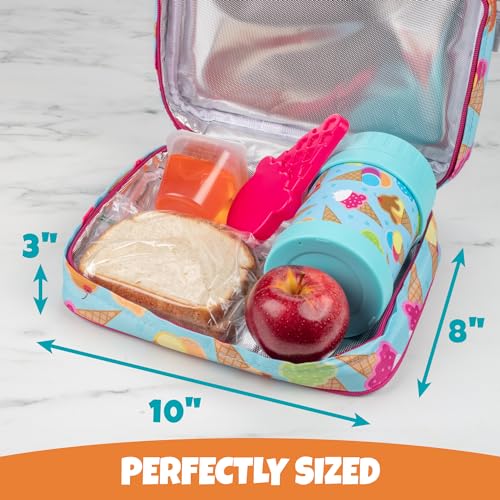 Bentology Insulated Lunch Bag for Kids & Adults- Reusable Thermal Sleeve w Clip on Handle- Easy to Clean Water-Resistant Lunchbox Tote- Mini Cooler Bag for Work School, Picnic, Daycare- Back to School - Image 4