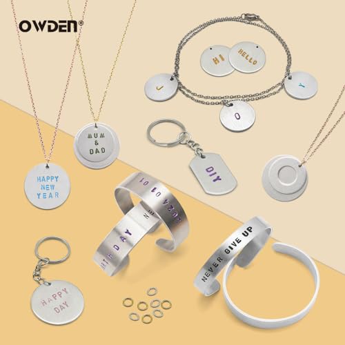OWDEN 167 Pcs D.I.Y. Hand Stamped kit, Metal Stamping kit and DIY Personalized Stamp Jewelry Gift, Tag and Bracelet Blanks,Great Teenage Birthday Gift, Unique Handmade Jewelry - Image 3