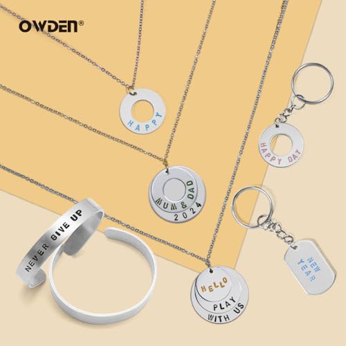 OWDEN 167 Pcs D.I.Y. Hand Stamped kit, Metal Stamping kit and DIY Personalized Stamp Jewelry Gift, Tag and Bracelet Blanks,Great Teenage Birthday Gift, Unique Handmade Jewelry - Image 5