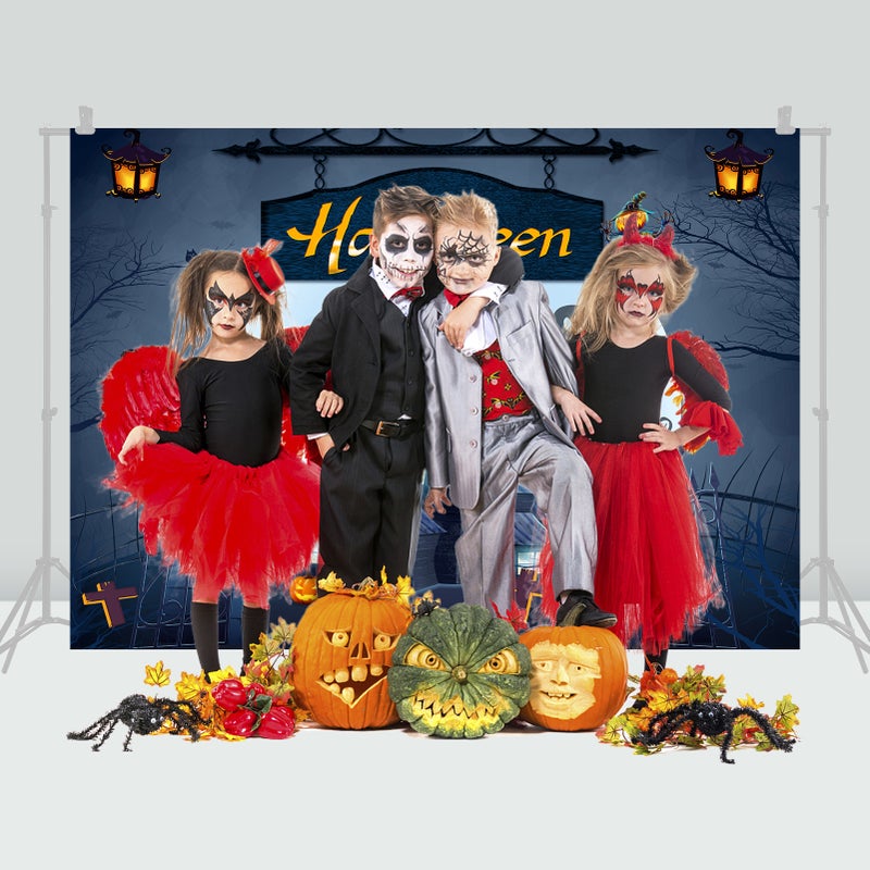 Halloween Theme Photography Background Portrait Photography Backdrops with Pumpkin Pattern Photo Studio Props for Portrait Photos Party Decoration, Size 2.1 * 1.5m/ 7 * 5ft - Image 3
