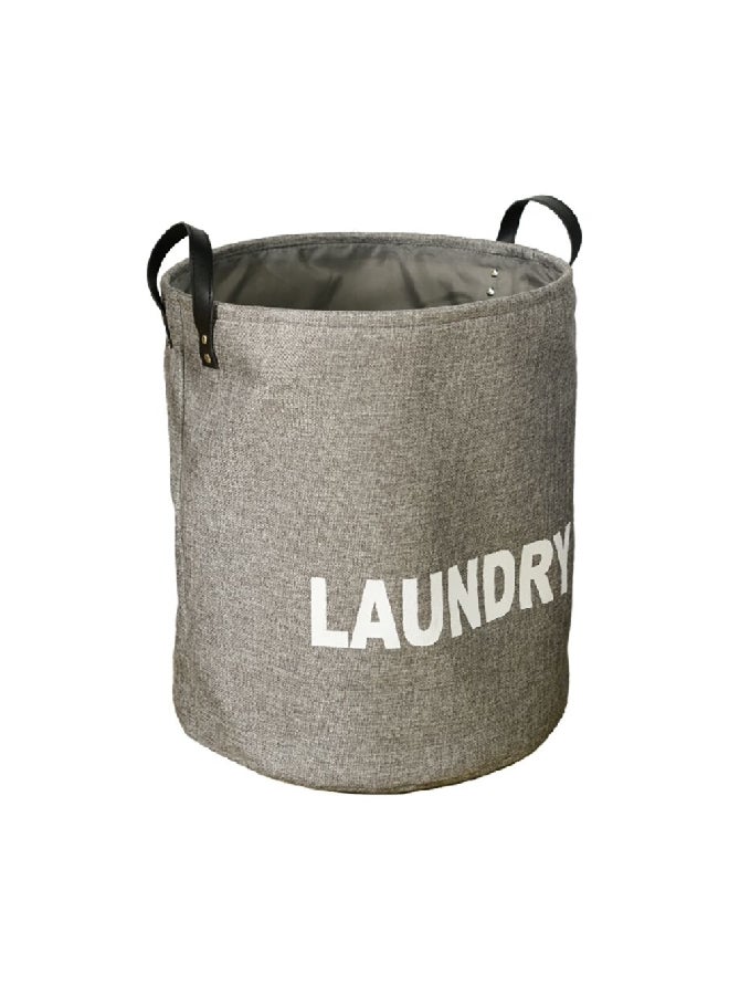 HONEYBEE Printed Open Top High Quality Laundry Hamper with Handle Grey and White 45 x 40 x 40 cm SB0148A - Image 1