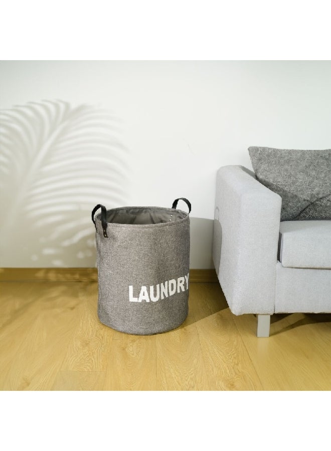 HONEYBEE Printed Open Top High Quality Laundry Hamper with Handle Grey and White 45 x 40 x 40 cm SB0148A - Image 2