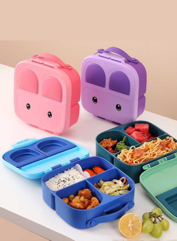 XiuWoo Children Food Bowl Lunch Box Set Portable Tableware-Blue  - Image 5