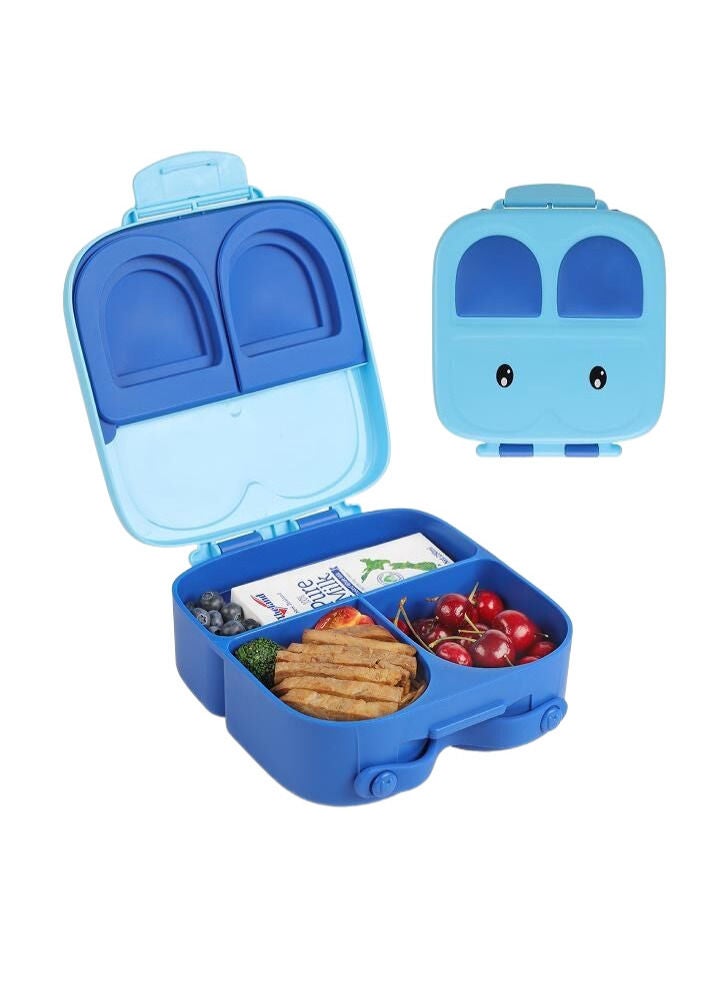 XiuWoo Children Food Bowl Lunch Box Set Portable Tableware-Blue  - Image 2