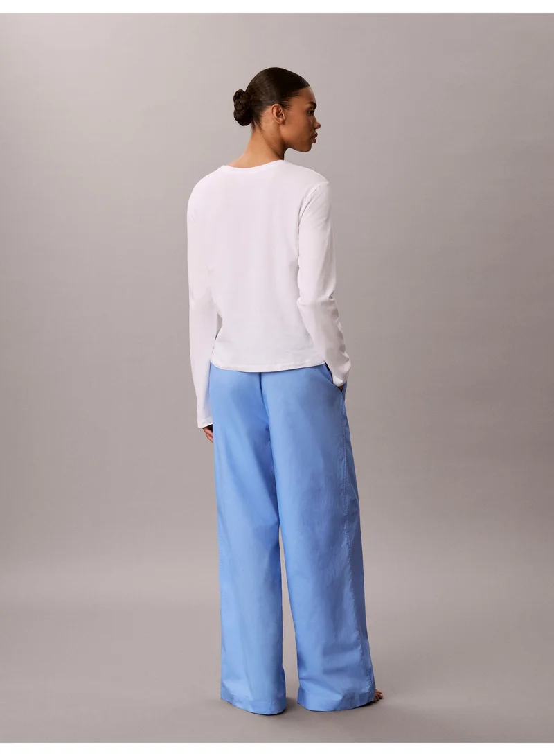 CALVIN KLEIN CLASSIC WHITE TOP W/ BLUE DESCENT P Pyjama Pants Set for Women | Best Price UAE