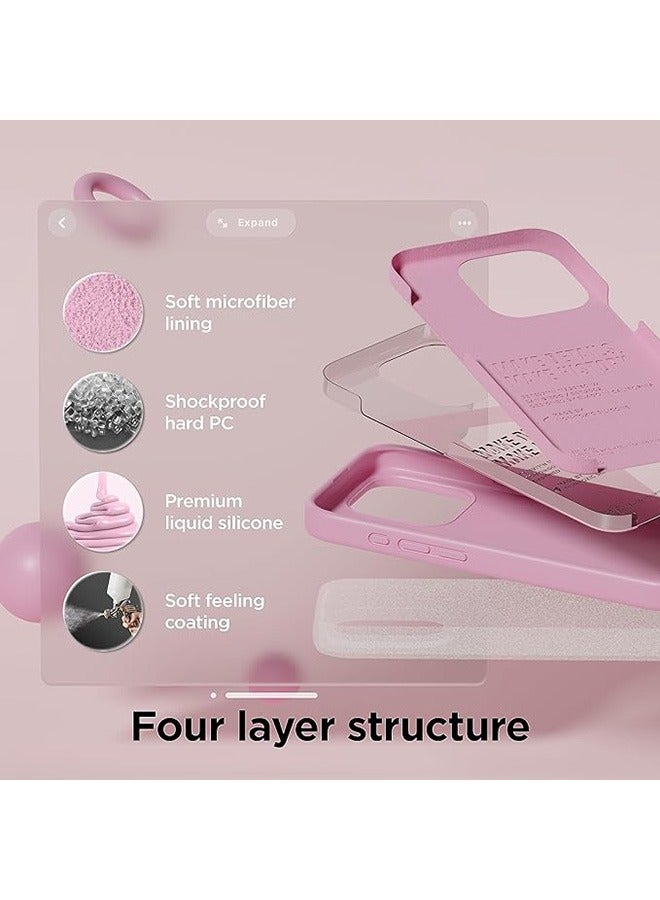 Liquid Silicone for iPhone 15 Pro Max case cover Full Body Protection, Shockproof, Slim, Anti-Scratch Soft Microfiber Lining (Rose Pink) - Image 4