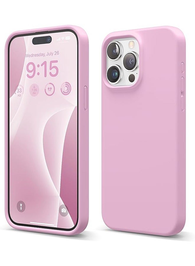 Liquid Silicone for iPhone 15 Pro Max case cover Full Body Protection, Shockproof, Slim, Anti-Scratch Soft Microfiber Lining (Rose Pink) - Image 1