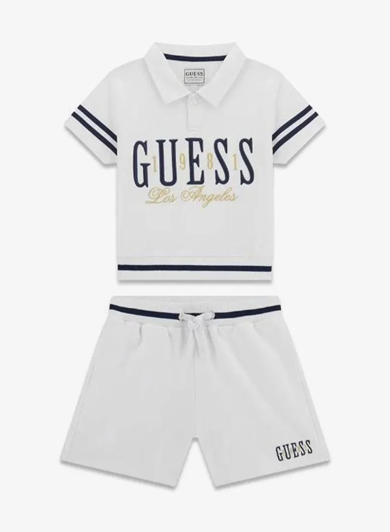 GUESS Youth Logo Crew Neck T-Shirt And Shorts Set