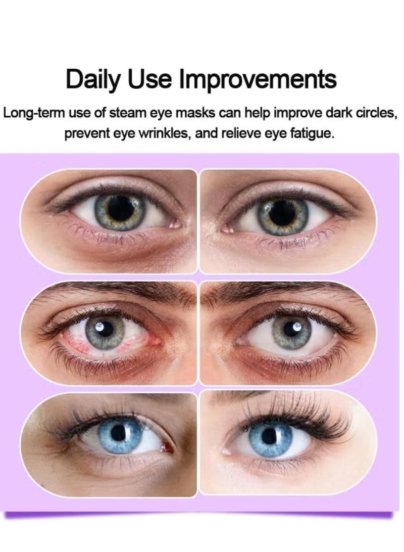 Steam Eye Mask,10 Packs Heated Eye Mask Warm Compress for Eyes Disposable Heated Sleep Eye Mask for Dry Eyes Dark Circles Relax Comfortable Self Heating Warm Eye Mask for Travel Home Office - Image 2