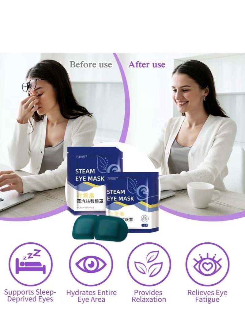 Steam Eye Mask,10 Packs Heated Eye Mask Warm Compress for Eyes Disposable Heated Sleep Eye Mask for Dry Eyes Dark Circles Relax Comfortable Self Heating Warm Eye Mask for Travel Home Office - Image 5