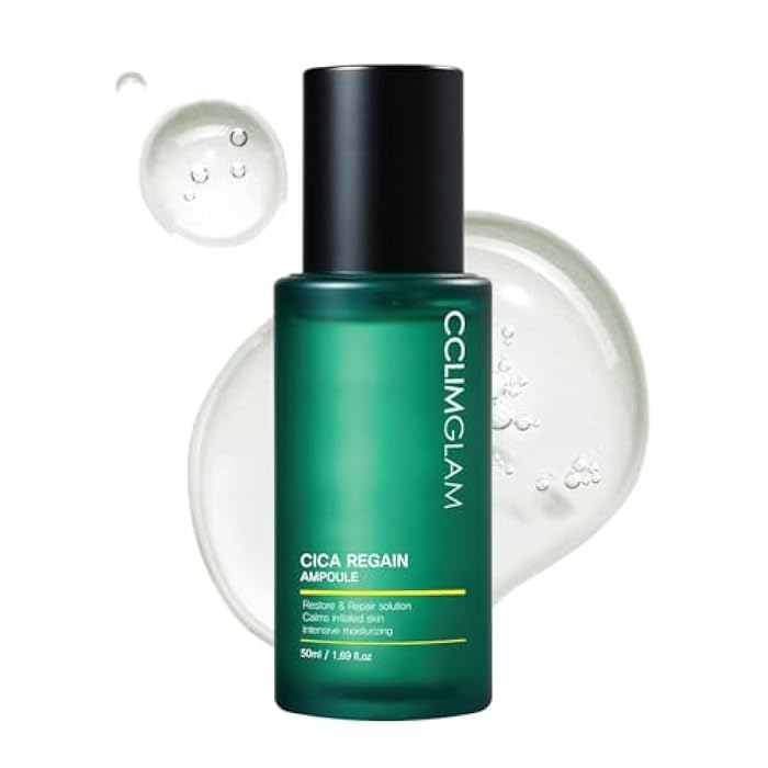 CCLIMGLAM CICA Regain Ampoule 50ml(1.69Fl.Oz), Vegan Soothing Calming Hydrating Facial Ampoule for Sensitive Skin, Clean Beauty, Korean Skin Care - Image 1