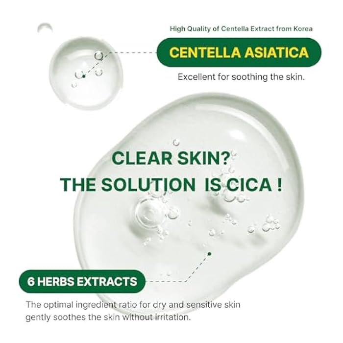 CCLIMGLAM CICA Regain Ampoule 50ml(1.69Fl.Oz), Vegan Soothing Calming Hydrating Facial Ampoule for Sensitive Skin, Clean Beauty, Korean Skin Care - Image 4