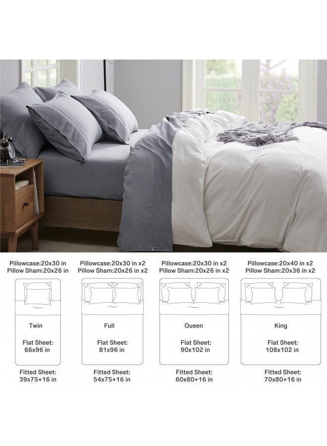 Bedsure Bedsure Satin Sheets - Grey Satin Sheets Full for Hair and Skin, Gifts for Women  - Image 1