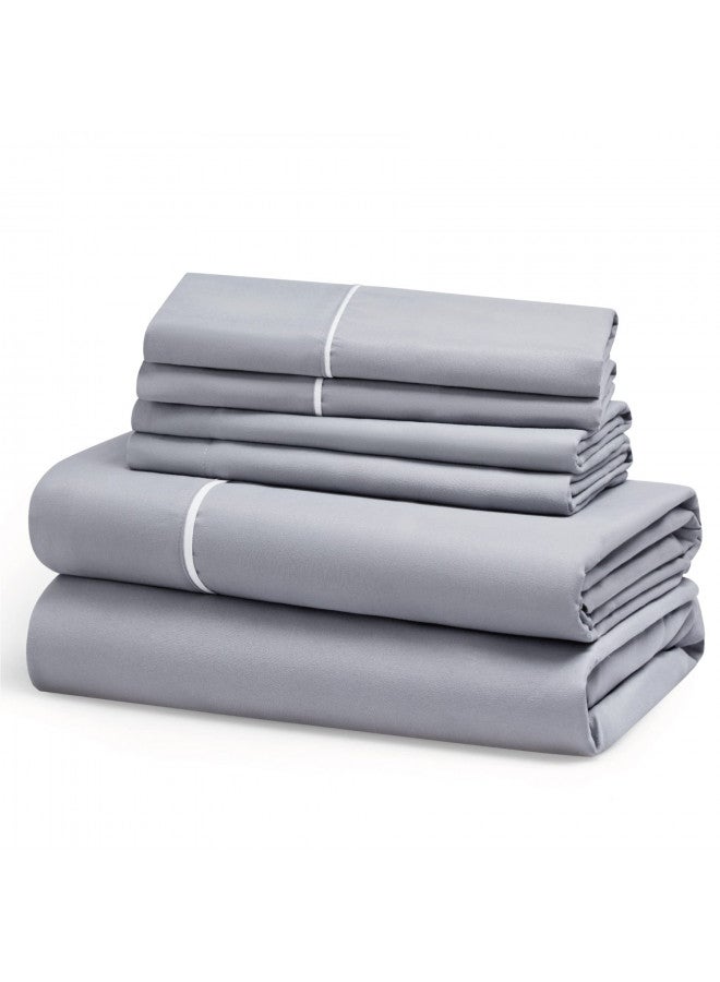Bedsure Bedsure Satin Sheets - Grey Satin Sheets Full for Hair and Skin, Gifts for Women  - Image 2