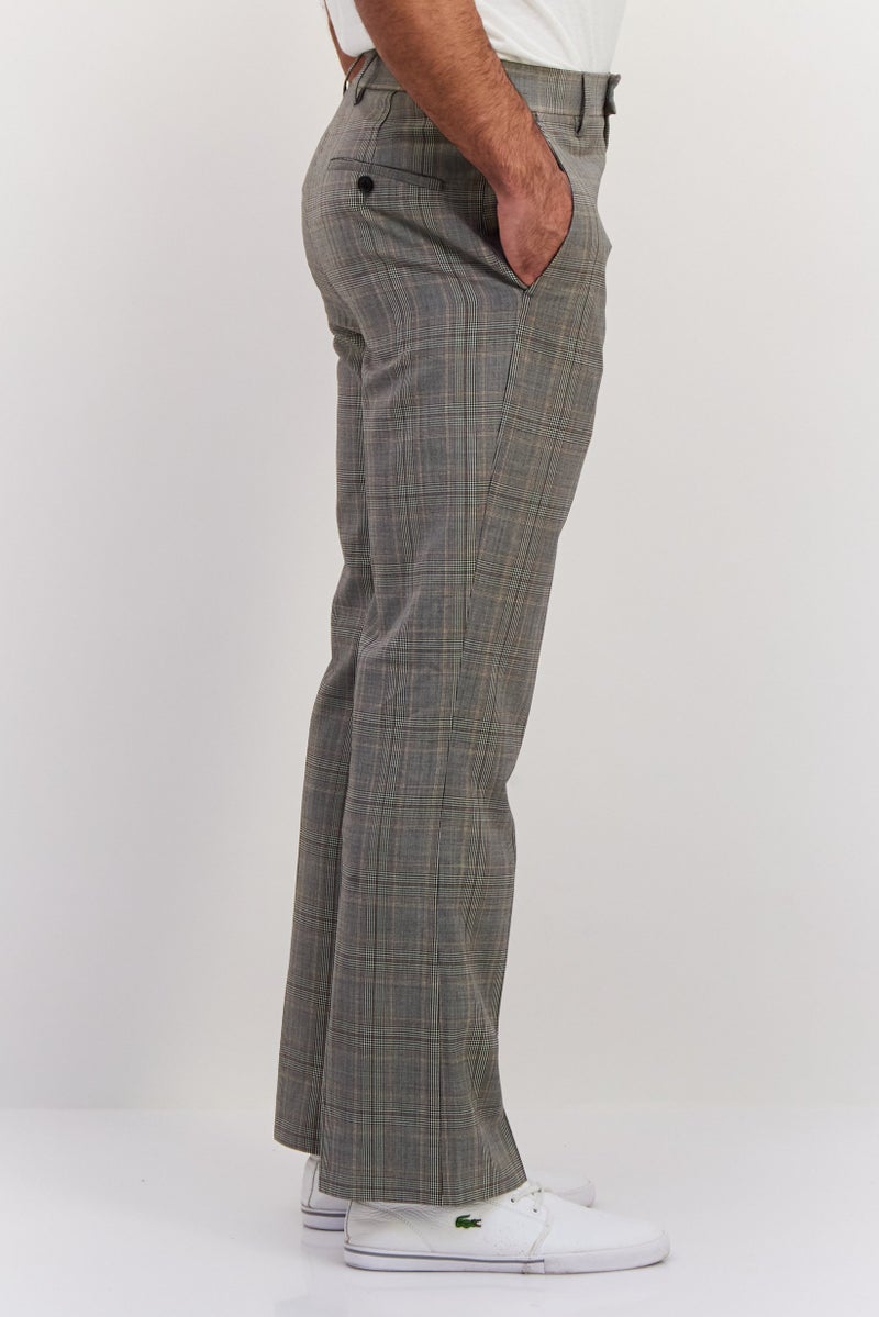 GANT Men Regular Fit Checkered Dress Pants, Grey Combo - Image 4