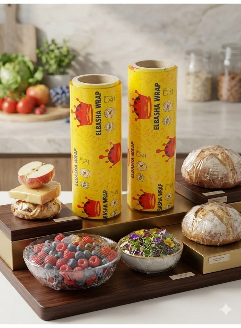 El Basha Food Grade Stretch Wrap 40cm – 5kg Carton | 2 Stretch Rolls for Food Storage & Freezing - Image 3