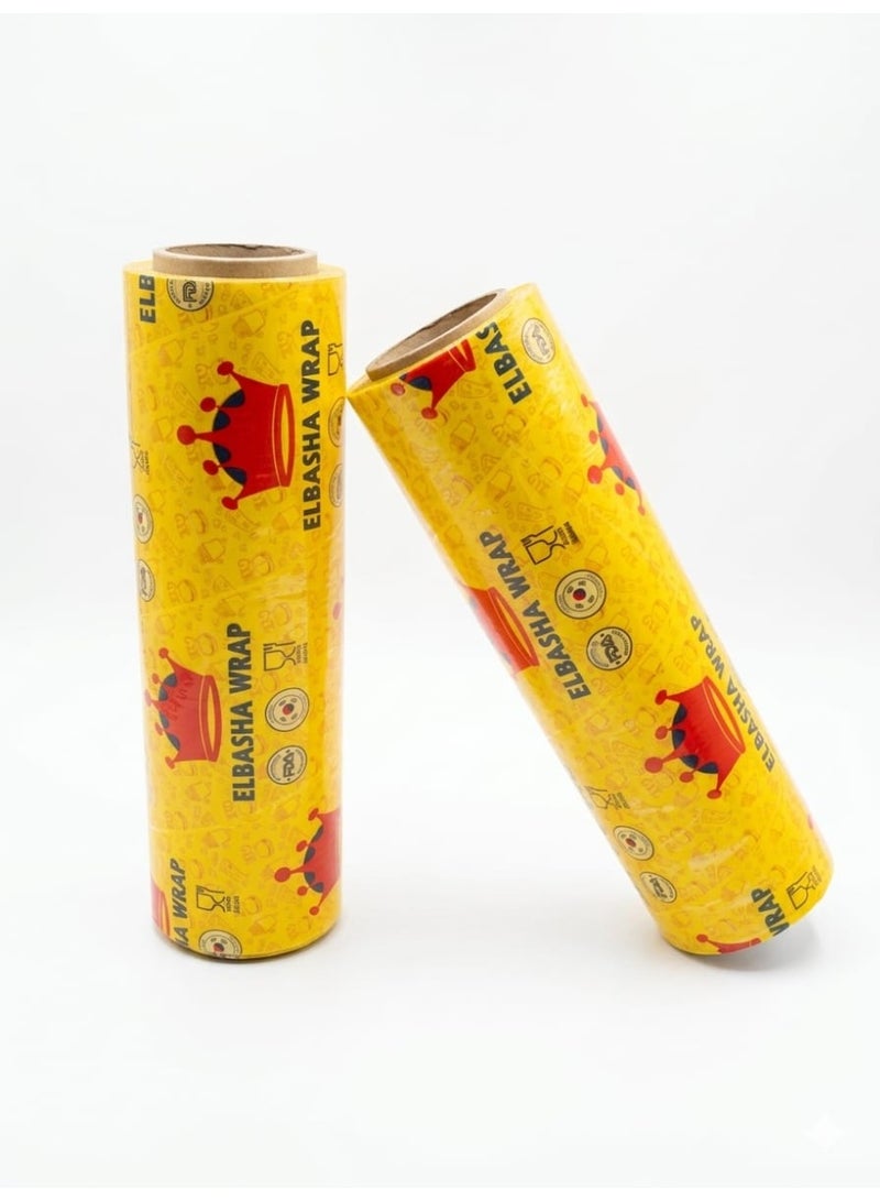 El Basha Food Grade Stretch Wrap 40cm – 5kg Carton | 2 Stretch Rolls for Food Storage & Freezing - Image 1