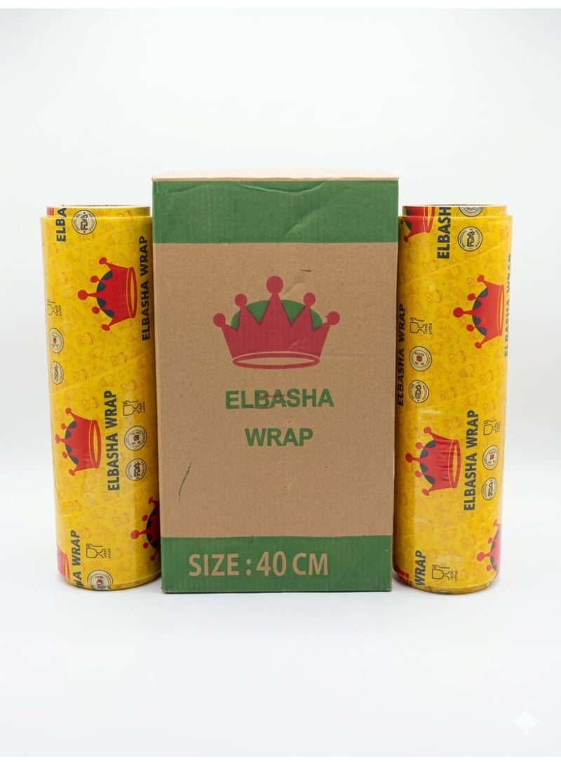 El Basha Food Grade Stretch Wrap 40cm – 5kg Carton | 2 Stretch Rolls for Food Storage & Freezing - Image 2