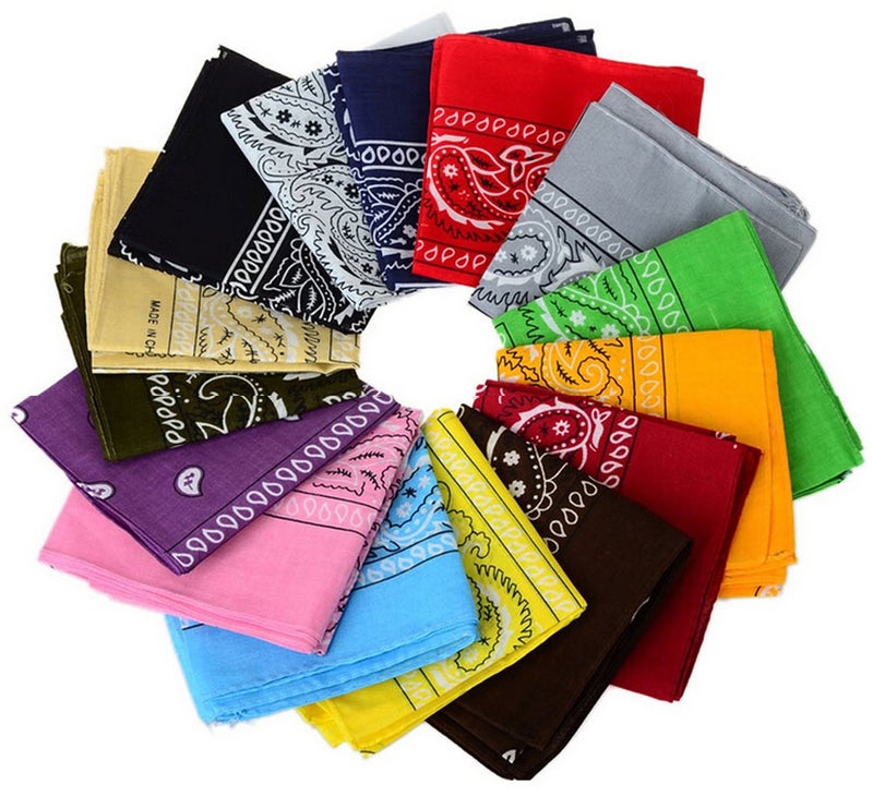 monochef One Dozen12pcs Assorted Bandanas 22X22 Inch 100 Cotton Novelty Double Sided Print Paisley Cowboy Bandana Party Favor Scarf Headband Handkerchiefs - Image 4