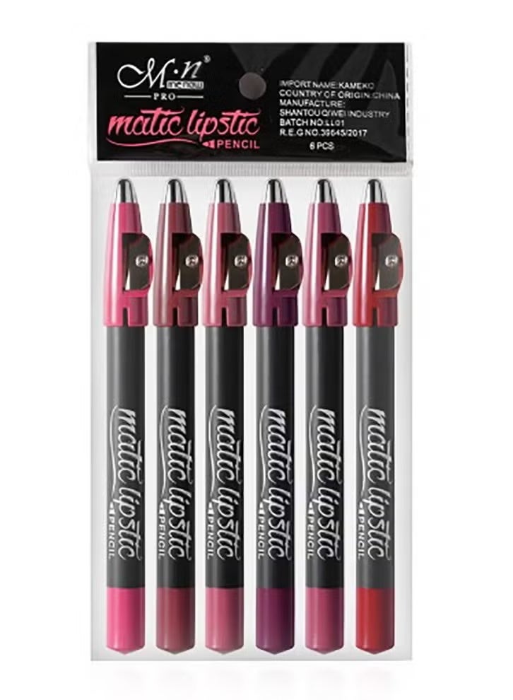 أم أن ميناو Six matte lipstick pens from MN with sharpener, Group No. 1 - Image 1