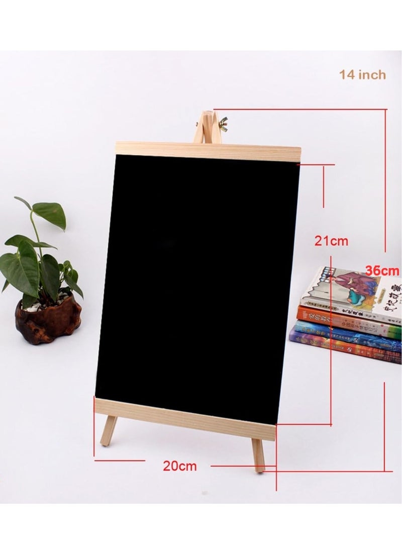 Sadaf - Tabletop Wooden Easel Chalk Board For Art Display, Kids Learning, Restaurant Menu, Message Board 20x36cm Size - Image 1