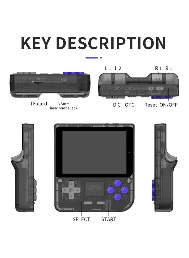 Powkiddy V10 Handheld Retro Game Console, IPS OCA Full Screen Non Slip Retro Game Device, Lightweight Portable Classic Video Game Console With 5500 Plus Games Preloaded, (1pc Black, 128GB) - Image 4